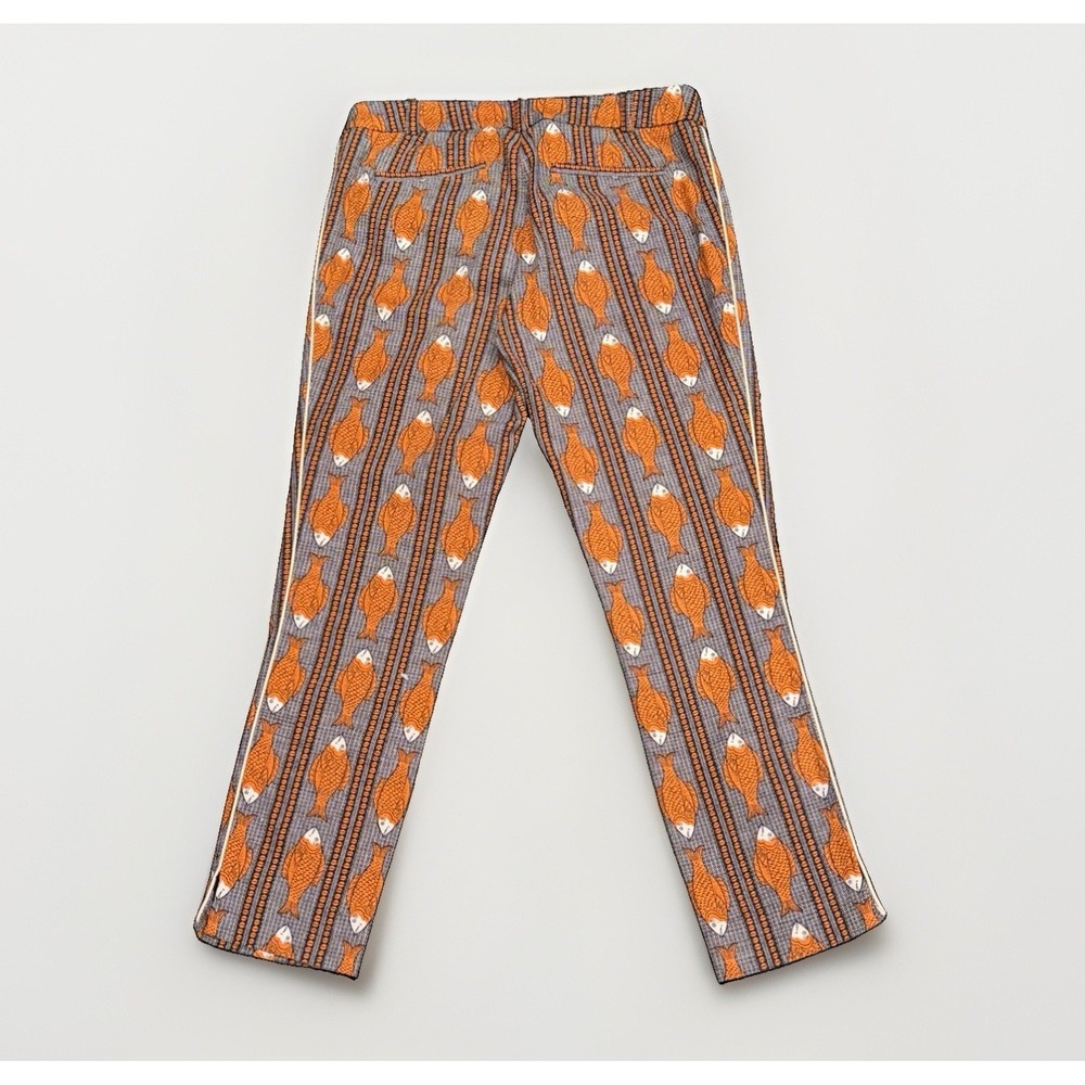 Anthropologie Cartonnier Fish Print Charlie Capri Trouser Pants Women's Size 4 - Picture 5 of 8